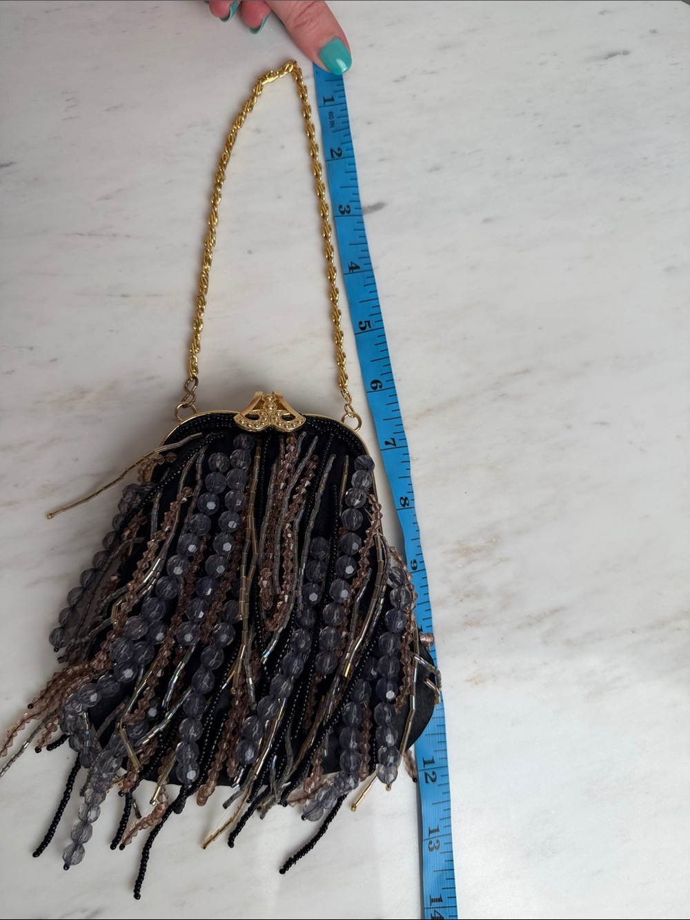 Fairycore Whimsical Mini Beaded Fringe Evening Bag-Vintage - Picture 11 of 11